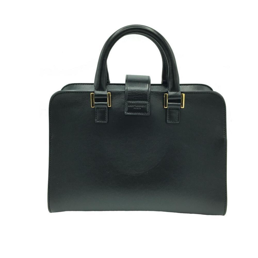 Saint Laurent  Black Handbag Baby Cabas YVES fittings Cowhide Gold